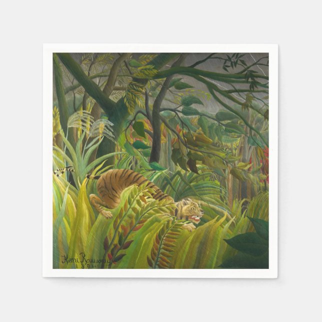 Guardanapo De Papel Henri Rousseau - Surpreendido! (Frente)