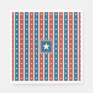 Guardanapo De Papel Herança Patriótica Rústica Americana Estrelas e Li