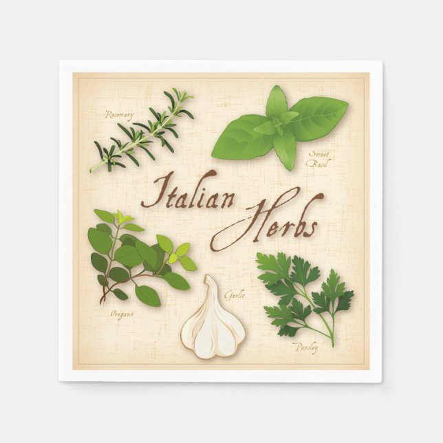 Guardanapo De Papel Herbs Napkins Italiano (Frente)