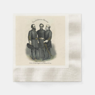 Guardanapo De Papel Heróis da Guerra Civil dos Generais do Sul dos EU