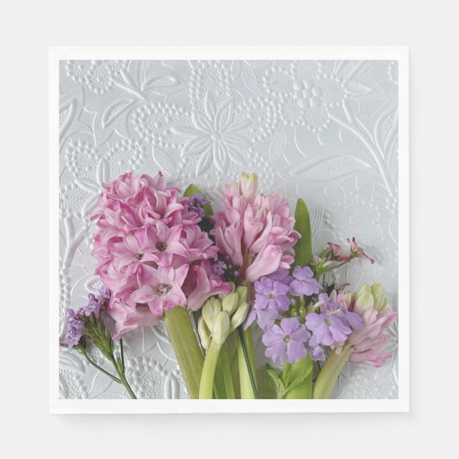 Guardanapo De Papel Hiacintos cor-de-rosa com verbena (Frente)