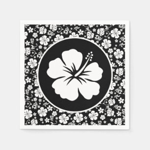 Guardanapo De Papel Hibisco tropical em preto