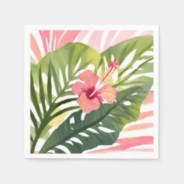 Guardanapo De Papel Hibiscus Beleza | Flor Tropical Aquarela