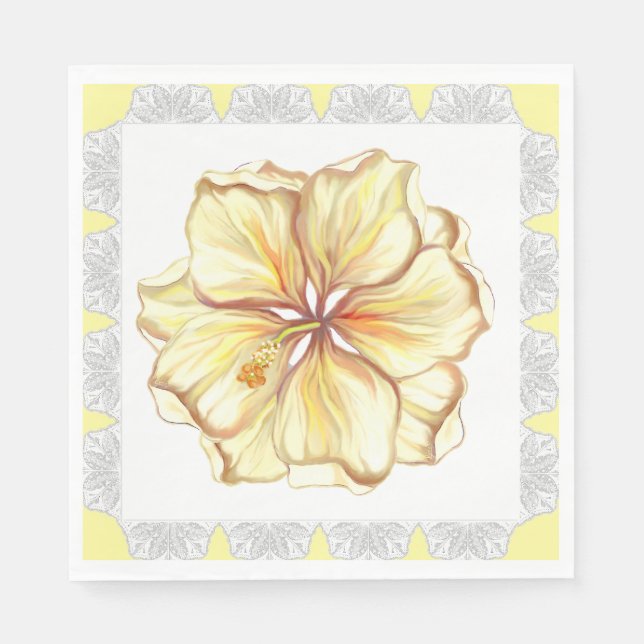 Guardanapo De Papel Hibiscus & lace AMARELO (Frente)