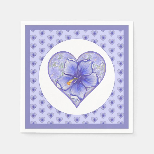 Guardanapo De Papel Hibiscus & lace BLUE (Frente)