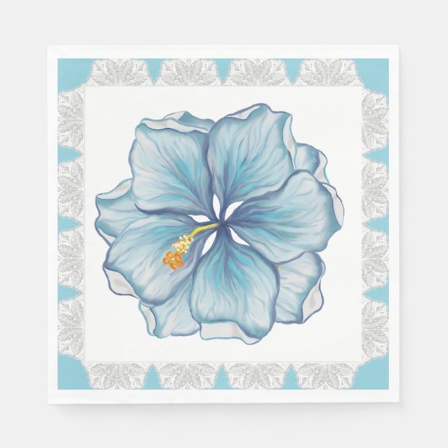 Guardanapo De Papel Hibiscus & lace TURQUOISE (Frente)