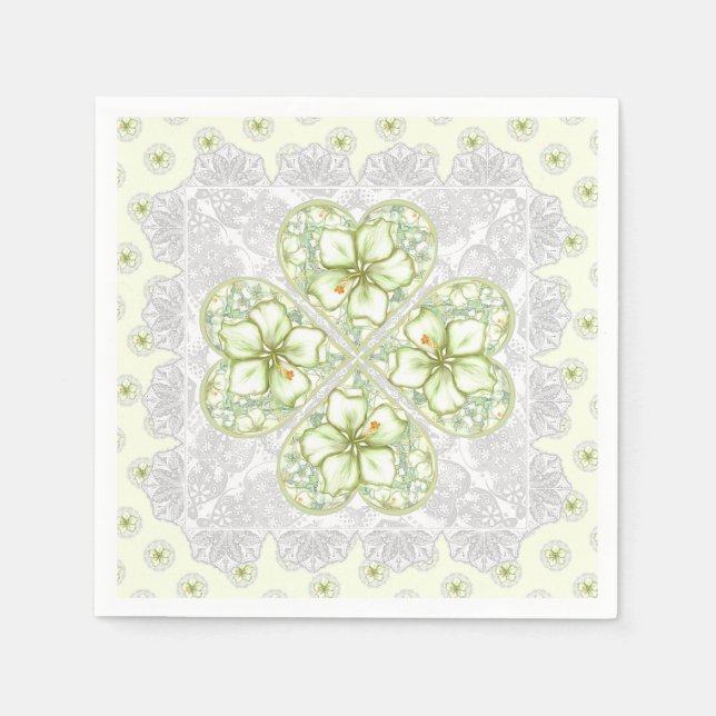Guardanapo De Papel Hibiscus & lace WHITE (Frente)