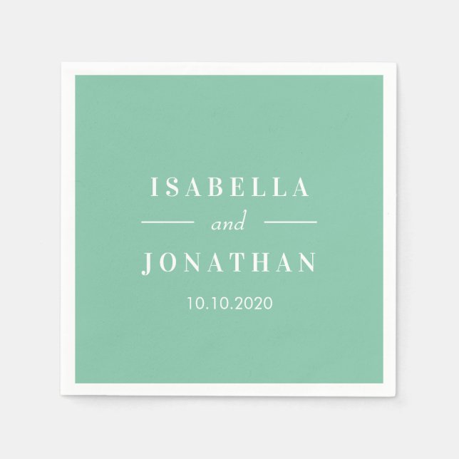 Guardanapo De Papel Hibiscus tropical | Casamento de menta em Cassic (Frente)