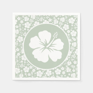 Guardanapo De Papel Hibiscus Tropical Pale Green
