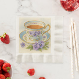 Guardanapo De Papel High Tea Napkins | Vintage Teacup & Pansies