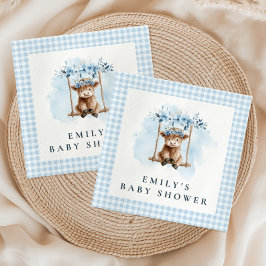 Guardanapo De Papel Highland Cow Blue Boy Baby Shower