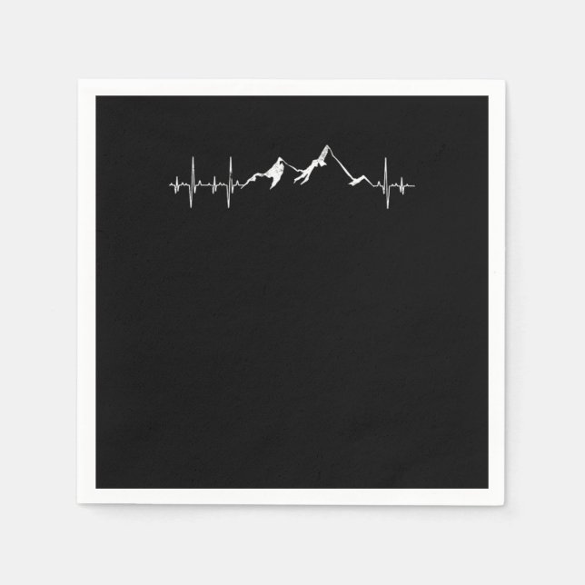 Guardanapo De Papel Hiking Mountain Heartbeat Heartbeat (Frente)