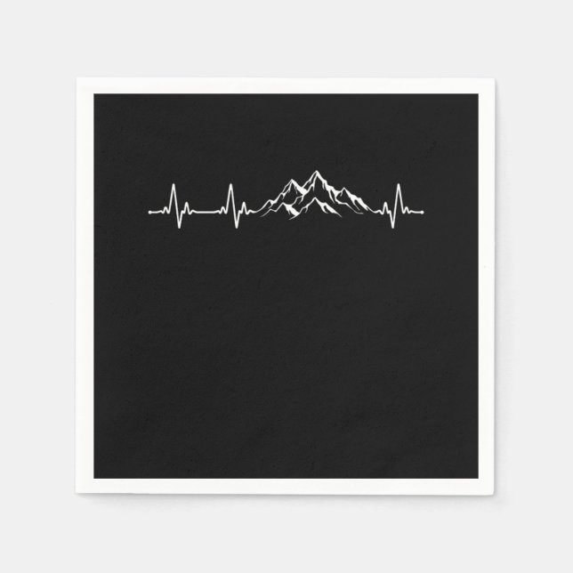 Guardanapo De Papel Hiking Mountain Heartbeat Heartbeat (Frente)