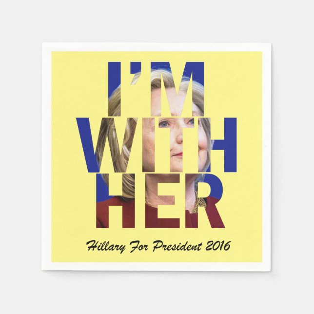 Guardanapo De Papel Hillary Clinton Para Presidente (Frente)