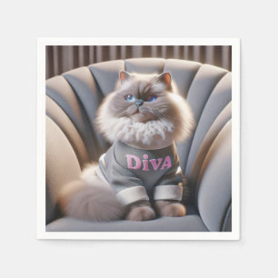 Guardanapo De Papel Himalayan Diva Cat