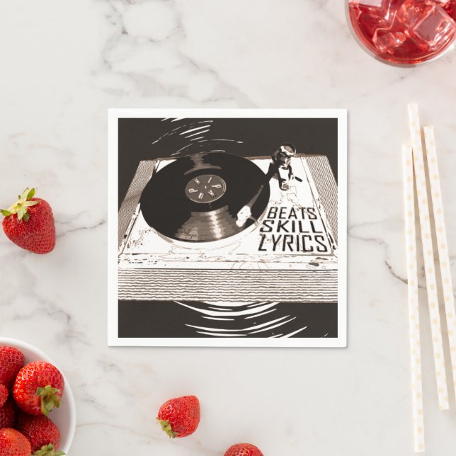 GUARDANAPO DE PAPEL HIP HOP BEATS SKILL LYRICS ATIVÁVEL (Insitu)