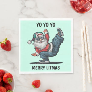 Guardanapo De Papel Hip Hop Santa Claus