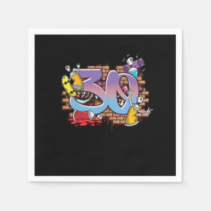 Guardanapo De Papel Hiphop Dancer Grafite Artista Typografia 30 Birt