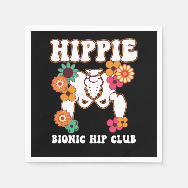 Guardanapo De Papel Hippie Bionic Hip Club Recovery Replacement Funny (Frente)