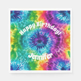 Guardanapo De Papel Hippie Tie Dye Birthday Paper Napkin