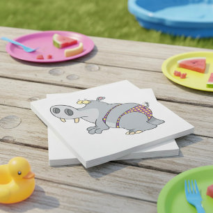 Guardanapo De Papel Hippopotamus Em Bikini