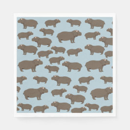 Guardanapo De Papel Hippopotamus Hippo Pattern