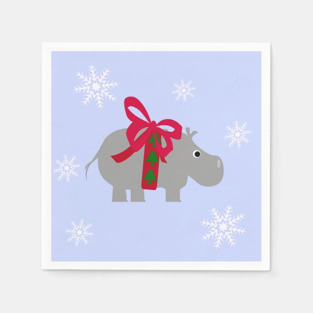 Guardanapo De Papel Hippopotamus Papelão de Natal Napkins (Frente)
