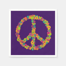 Guardanapo De Papel Hippy Peace flower child jantar party