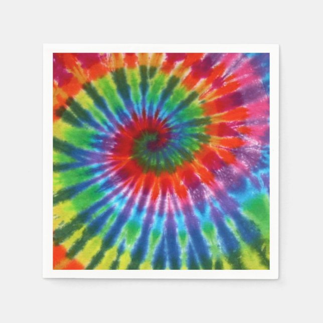Guardanapo De Papel Hippy Peace Retro 60s Tie Dye (Frente)