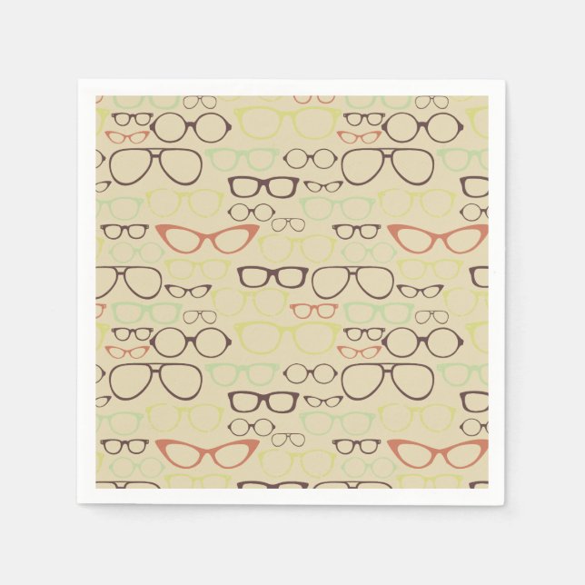 Guardanapo De Papel Hipster de Eyeglass Retroativo (Frente)