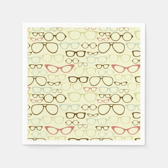 Guardanapo De Papel Hipster de Eyeglass Retroativo (Frente)