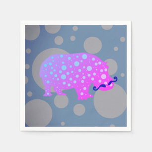 Guardanapo De Papel Hipster Hippopotamus Cocktail Paper Napkins