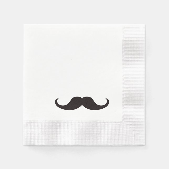 Guardanapo De Papel Hipster Mustache | (Frente)
