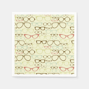 Guardanapo De Papel Hipster retro do Eyeglass