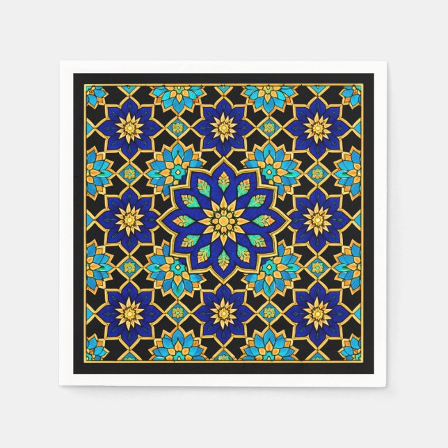 Guardanapo De Papel História do Estilo Otomano Azul  (Frente)