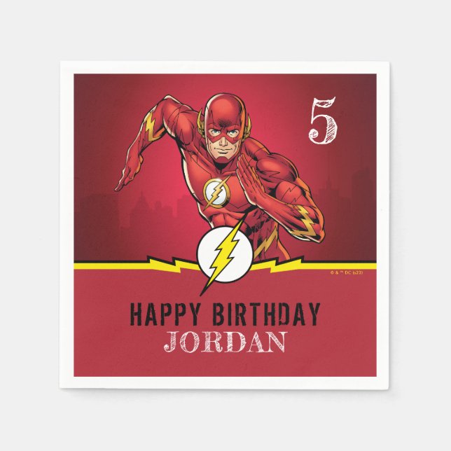Guardanapo De Papel HISTÓRIAS EM QUADRINHOS DC | Aniversário do Flash (Frente)