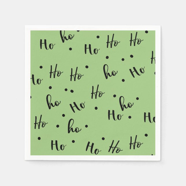 Guardanapo De Papel Ho Ho Ho Christmas Red Background (Frente)