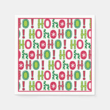 Ho Ho Ho Holiday Festivo Red Green Seasonal Modern