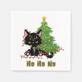 Guardanapo De Papel HO HO NO Christmas Cat