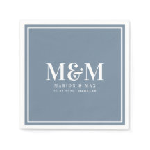 Hochzeitsservietten Dusty Blue 01