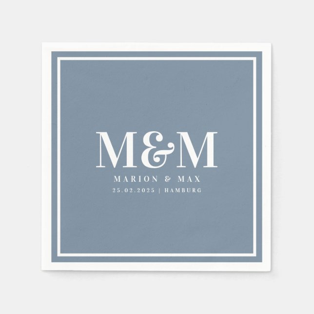 Guardanapo De Papel Hochzeitsservietten Dusty Blue 01 (Frente)