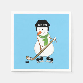 Guardanapo De Papel Hockey Snowman Christmas