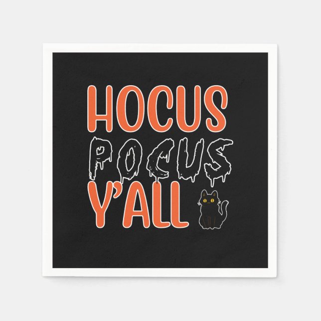 Guardanapo De Papel Hocus Pocus Y'all Halloween Design (Frente)