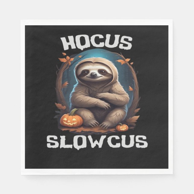 Guardanapo De Papel Hocus Slowcus Sloth amantes do vestido de Hallowee (Frente)