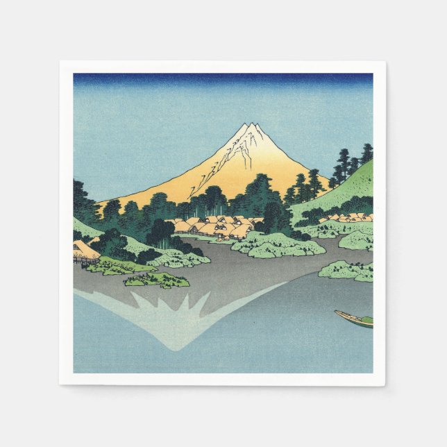 Guardanapo De Papel Hokusai Monte Fuji reflete no lago Kawaguchi (Frente)