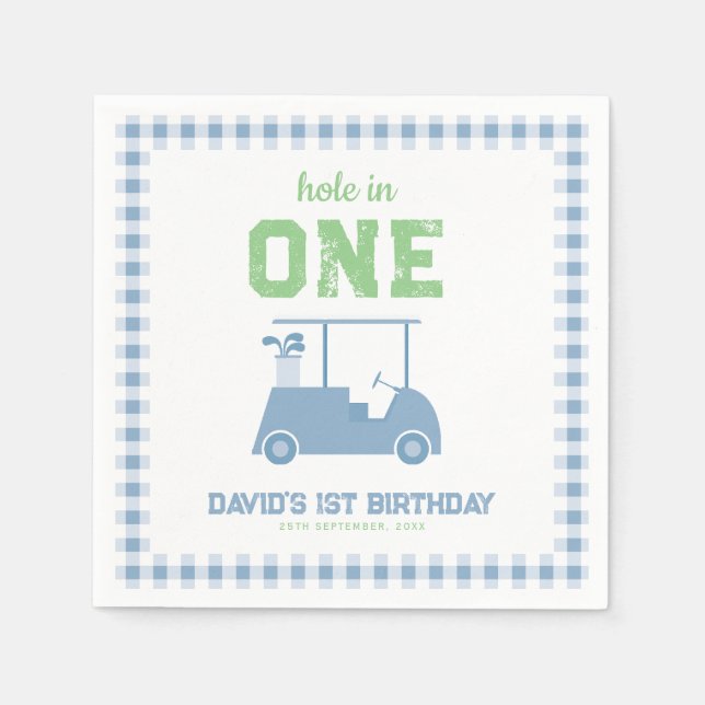 Guardanapo De Papel Hole in One Par Tee Boy 1st Birthday (Frente)
