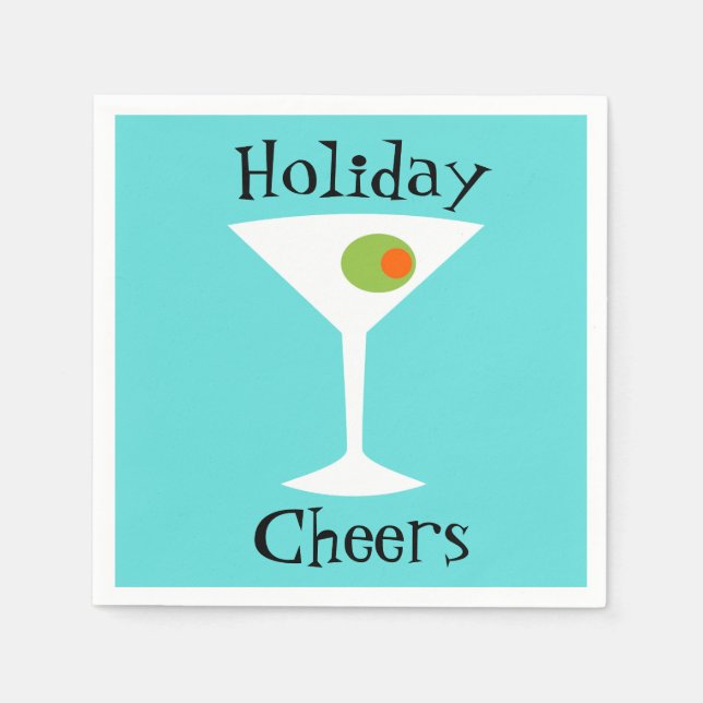 Guardanapo De Papel Holiday Cheers Martini Paper Napkins (Frente)
