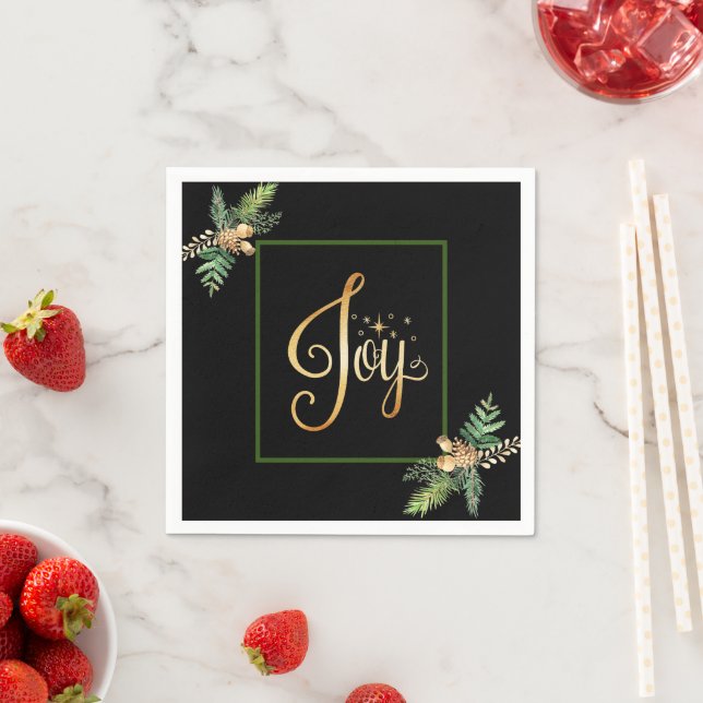Guardanapo De Papel Holiday Floral Pines "Joy" (Insitu)