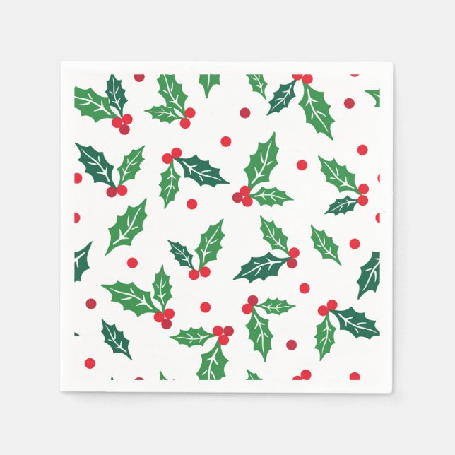 Guardanapo De Papel Holiday Holly Paper Napkins (Frente)