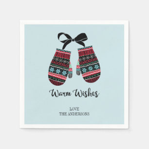 Guardanapo De Papel Holiday Mittens Warm Deseja o Natal Napkins